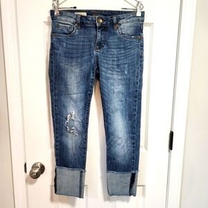 KUT‎ From the Kloth Cameron Straight Leg Cropped Denim Jeans Women's 2